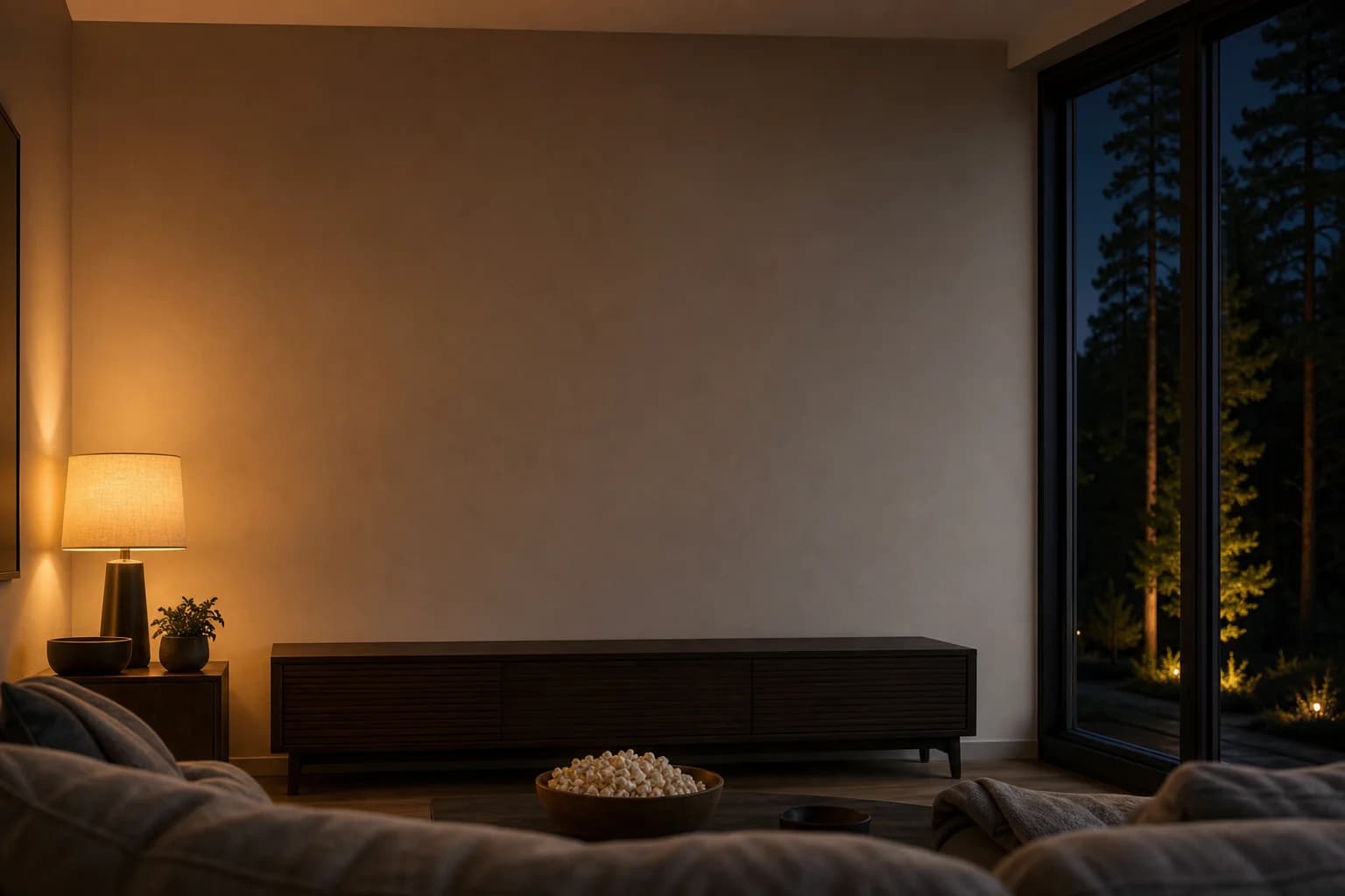 Living room wall before projector use